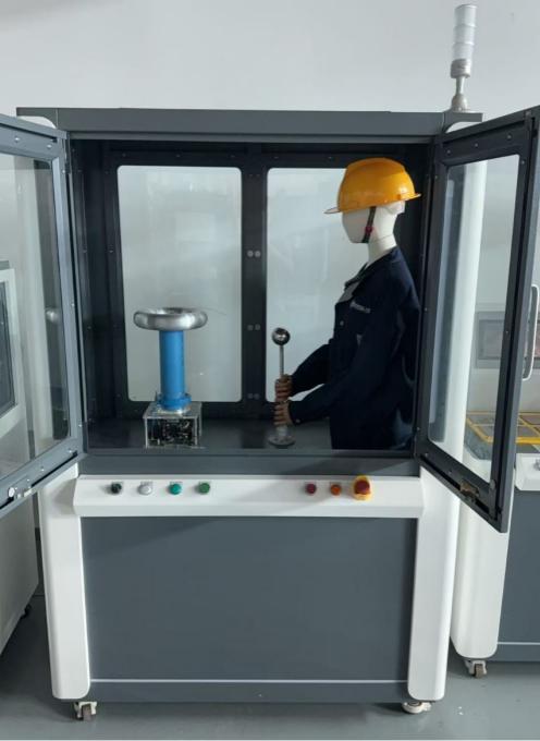 Instructor using an explosion safety demonstration device